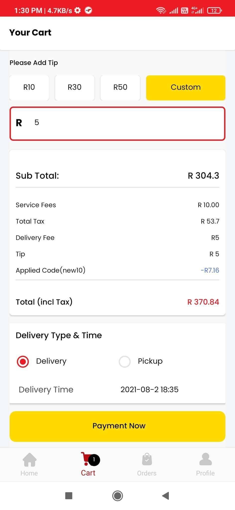 Mr T Food Delivery app