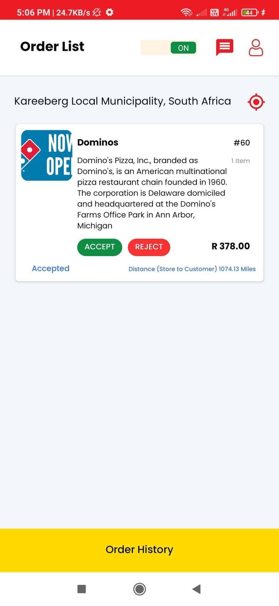 Mr T Food Delivery app