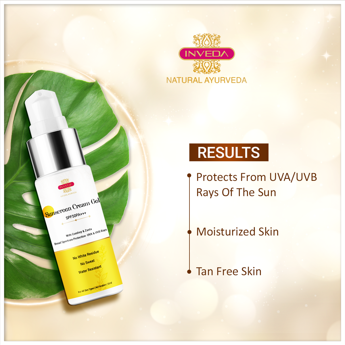 Sun Screen Cream Gel SPF 50 | UVA & UVB Protector