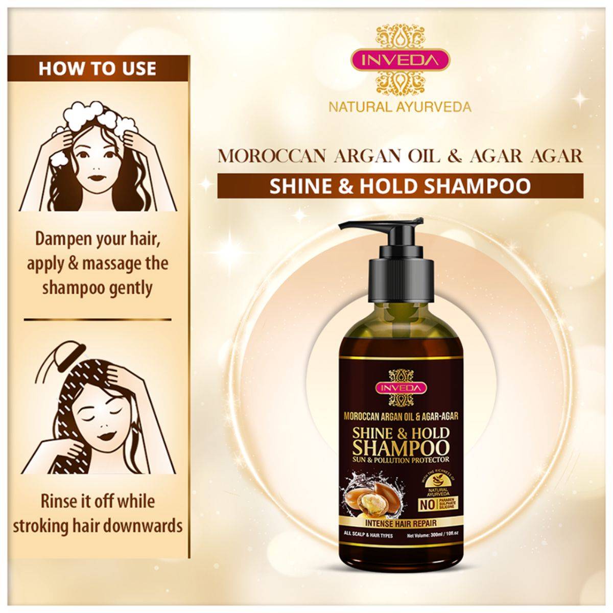 Shine & Hold Shampoo – Moroccon Argan Oil & Agar Agar | Sun & Pollution Protector